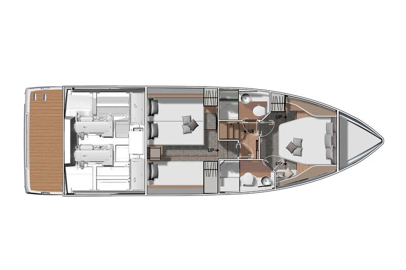 Jeanneau DB 43 inboard - layout diagram of cabins Jeanneau DB 43 Inboard
