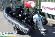 Highfield Patrol 500 aluminium RIB - aft port side with Honda outboard Highfield  Patrol 500