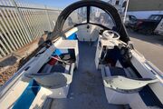Fisherman 17 clinker boat - view towards bow with canopy Fisherman  17 