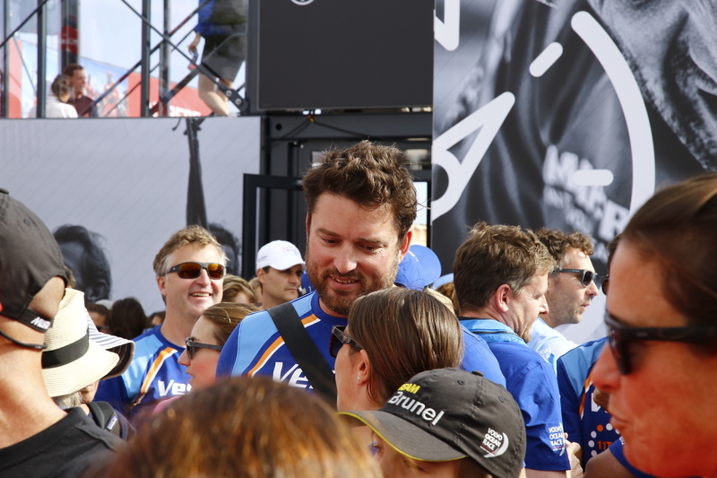 Sailors terass Sailors meet upp before take off. Volvo Ocean Race 2017-18